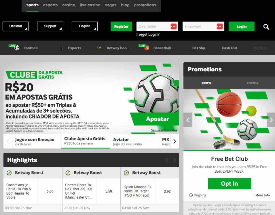 Ao analisar a plataforma, percebemos que se trata de um site bem estruturado e com uma grande variedade de jogos, com especial foco no setor desportivo. Além disso, o excelente design oferece aos usuários uma oportunidade única de ganhar dinheiro e se divertir explorando diversas opções de apostas esportivas.